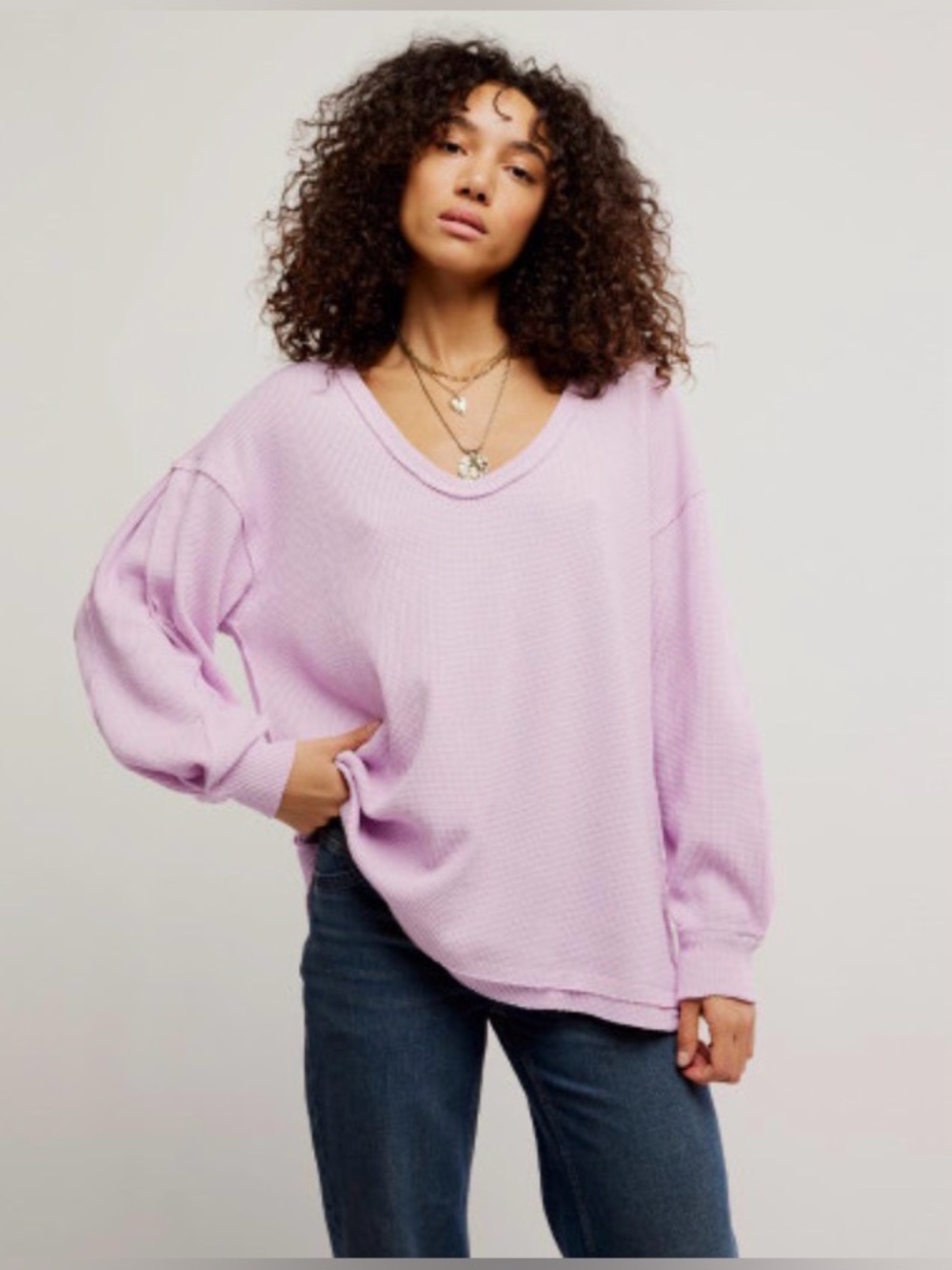 Free People we the free Coast 2 Coast Thermal Sweater top oversized
